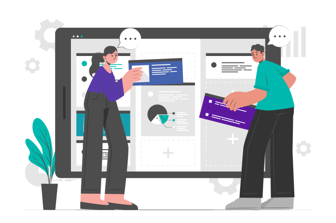 Personas trabajando en un dashboard de Netcontent